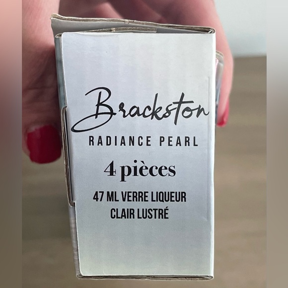 Circleware Brackston Radiance Pearl 1.6oz Clear Luster Shot Glass Set of 4 NEW - Picture 6 of 7